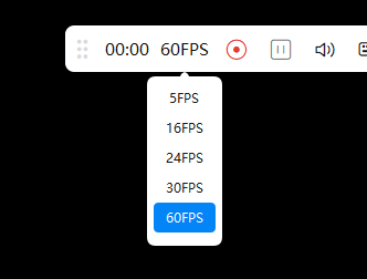 选择 PixPin 屏幕录制 GIF 的帧率