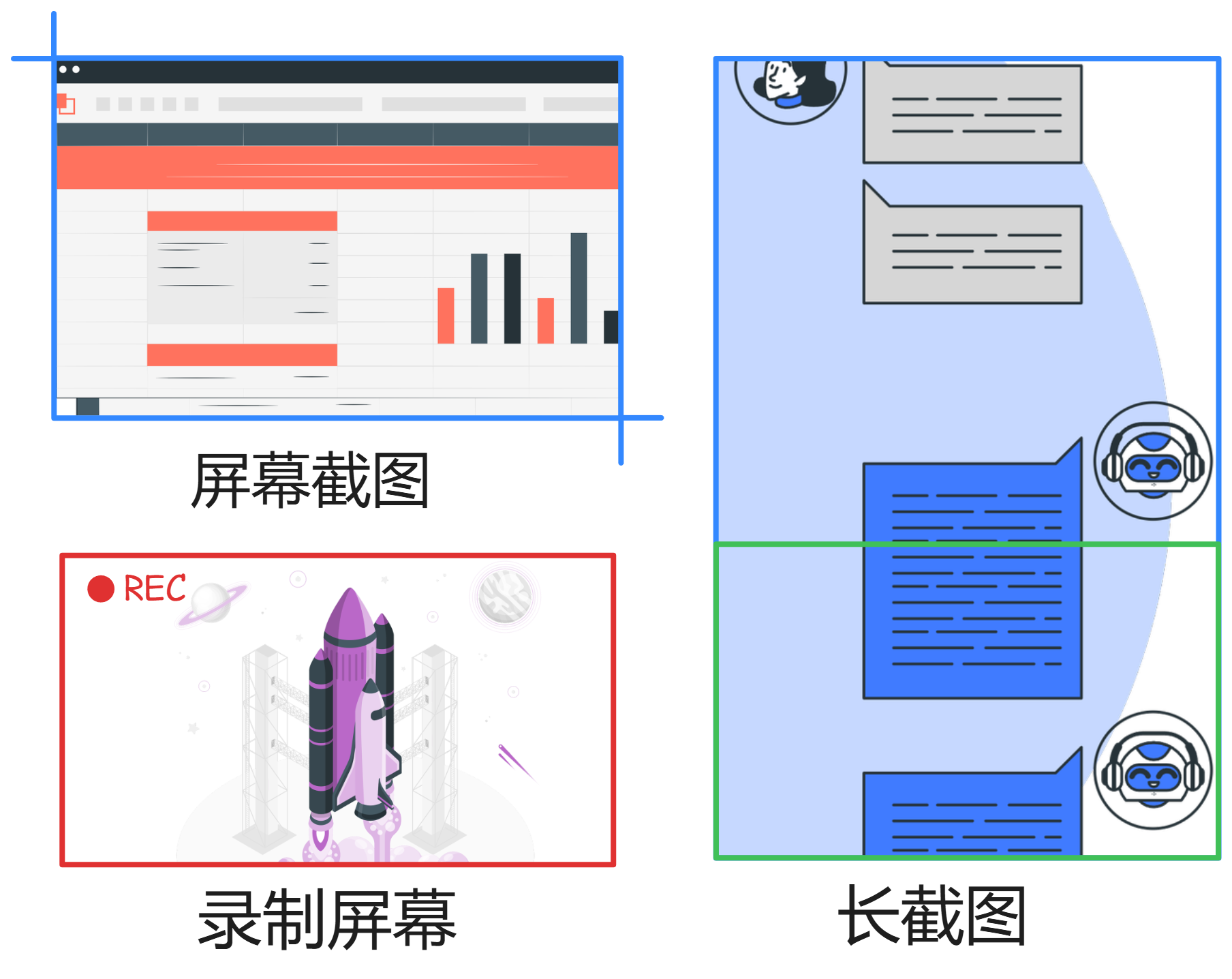 Multiple ways to record screen